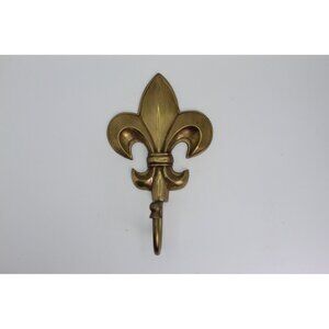 Brass Fleur De Lis Wall Hook Vintage French Decor Solid Brass Hook
